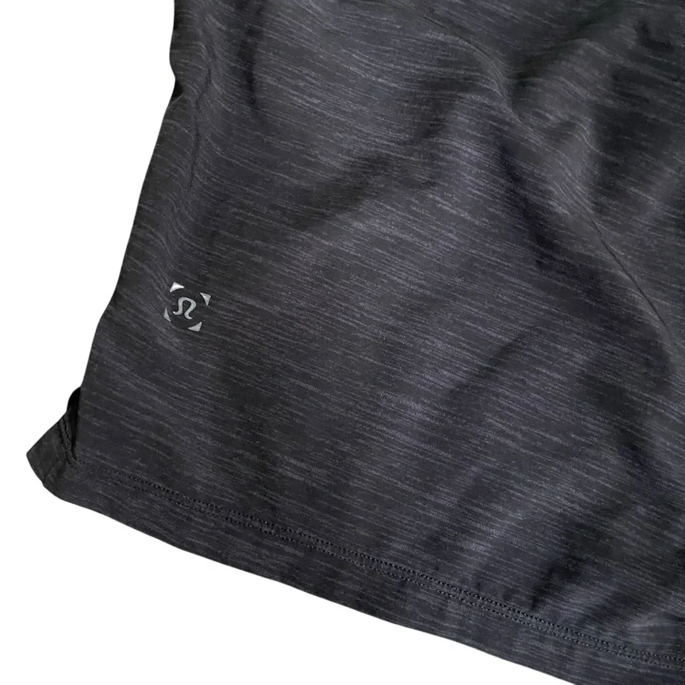 Lululemon T.H.E Short 9” Liner In Heather All‎ Over Deep Coal Black Size M